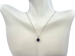 10K White Gold 1.00cttw Created Alexandrite & 0.01cttw Diamond Pendant, 18"