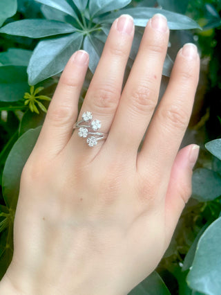 Anillo de diamantes de 0,60 quilates en oro blanco de 14 quilates - Talla 6,5
