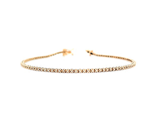 Brazalete de tenis con diamantes de 0,35 quilates en oro rosa de 14 quilates, 7"