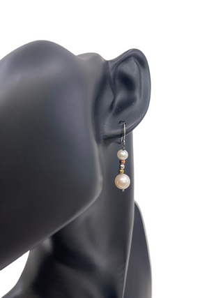 Pendientes colgantes / colgantes de perlas de agua dulce de plata esterlina
