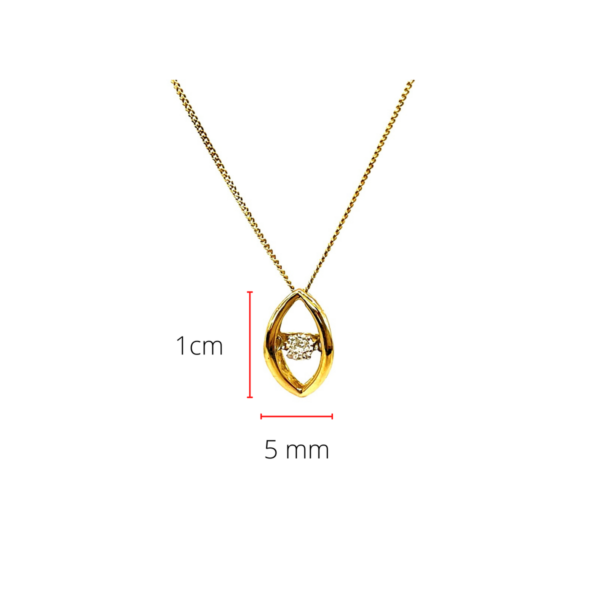 10K Yellow 0.02cttw Diamond Pendant, 18&quot;