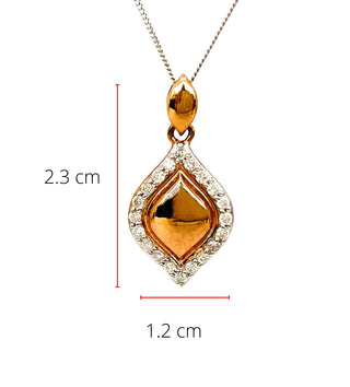 Colgante de diamantes de 0,25 quilates en oro rosa de 10 quilates, 18"