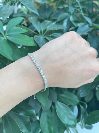 Sterling Silver & Cubic Zirconia  Adjustable Bracelet