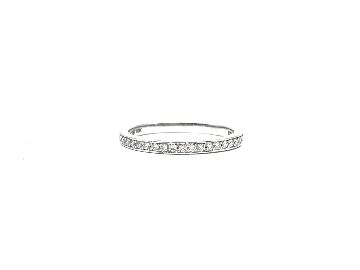 14K White Gold 0.25cttw Diamond Anniversary Channel Set Ring / Band, size 6.5