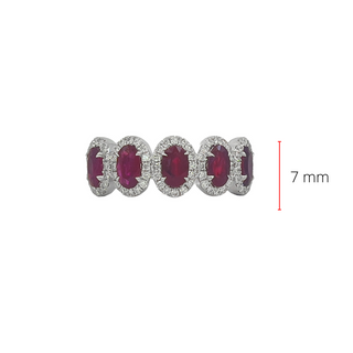 Anillo de oro blanco de 14 quilates con rubí de 1,41 quilates y diamante de 0,27 quilates - Talla 7