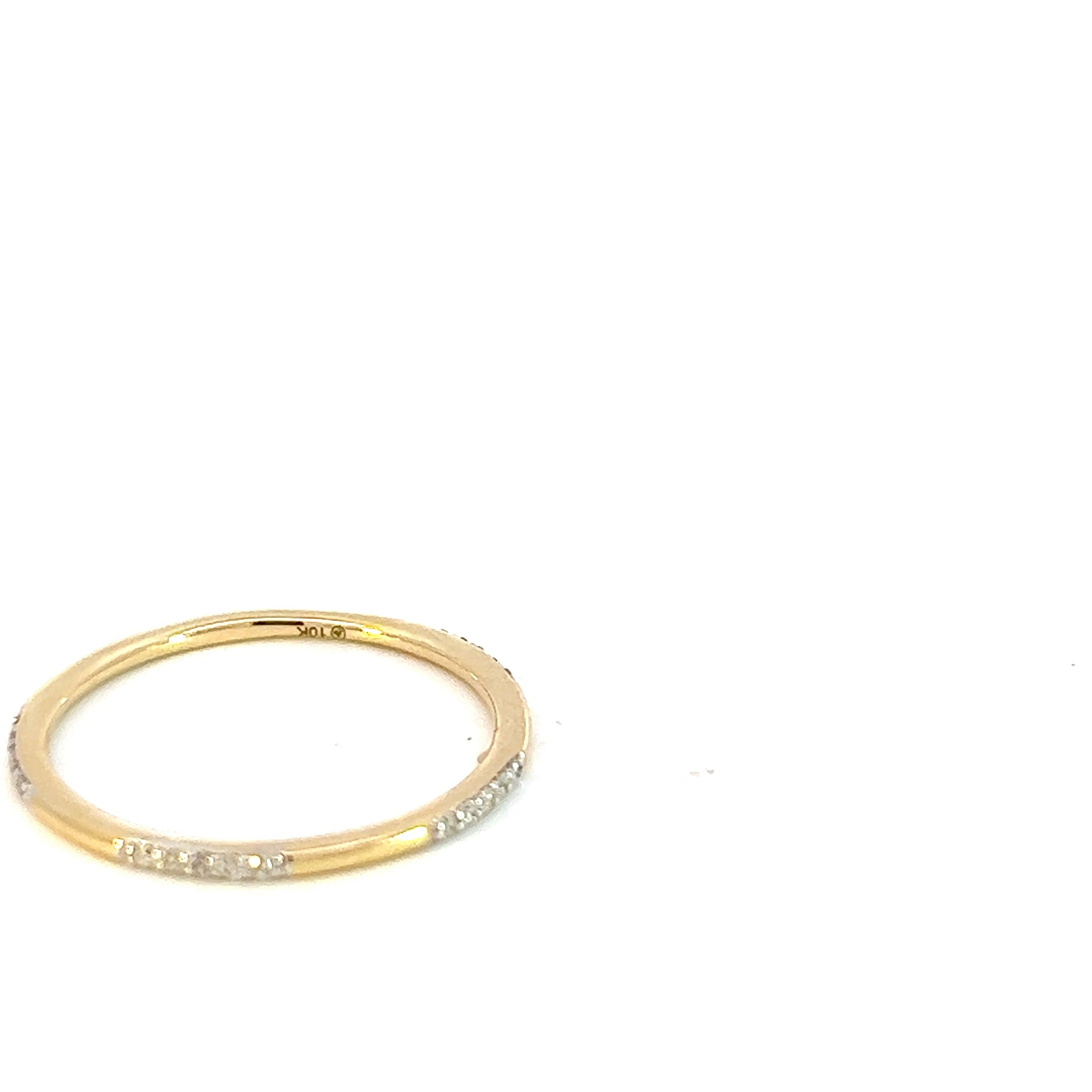 10K Yellow Gold 0.10cttw Diamond Band - size 6.5