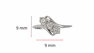 10K White Gold 0.15cttw Illusion Setting Diamond Ring - Size 6.5