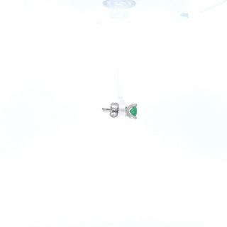 10K White Gold Genuine Emerald Earrings