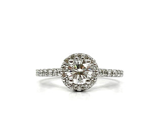 14K White Gold 1.16cttw Diamond Halo Engagement Ring