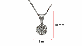 Colgante de diamantes de 0,19 quilates en oro blanco de 14 quilates, 18"