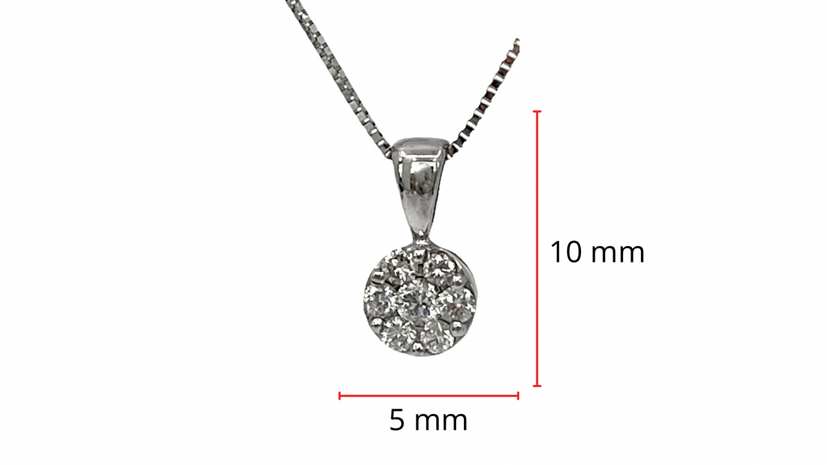 14K White Gold 0.19cttw Diamond Pendant, 18&quot;