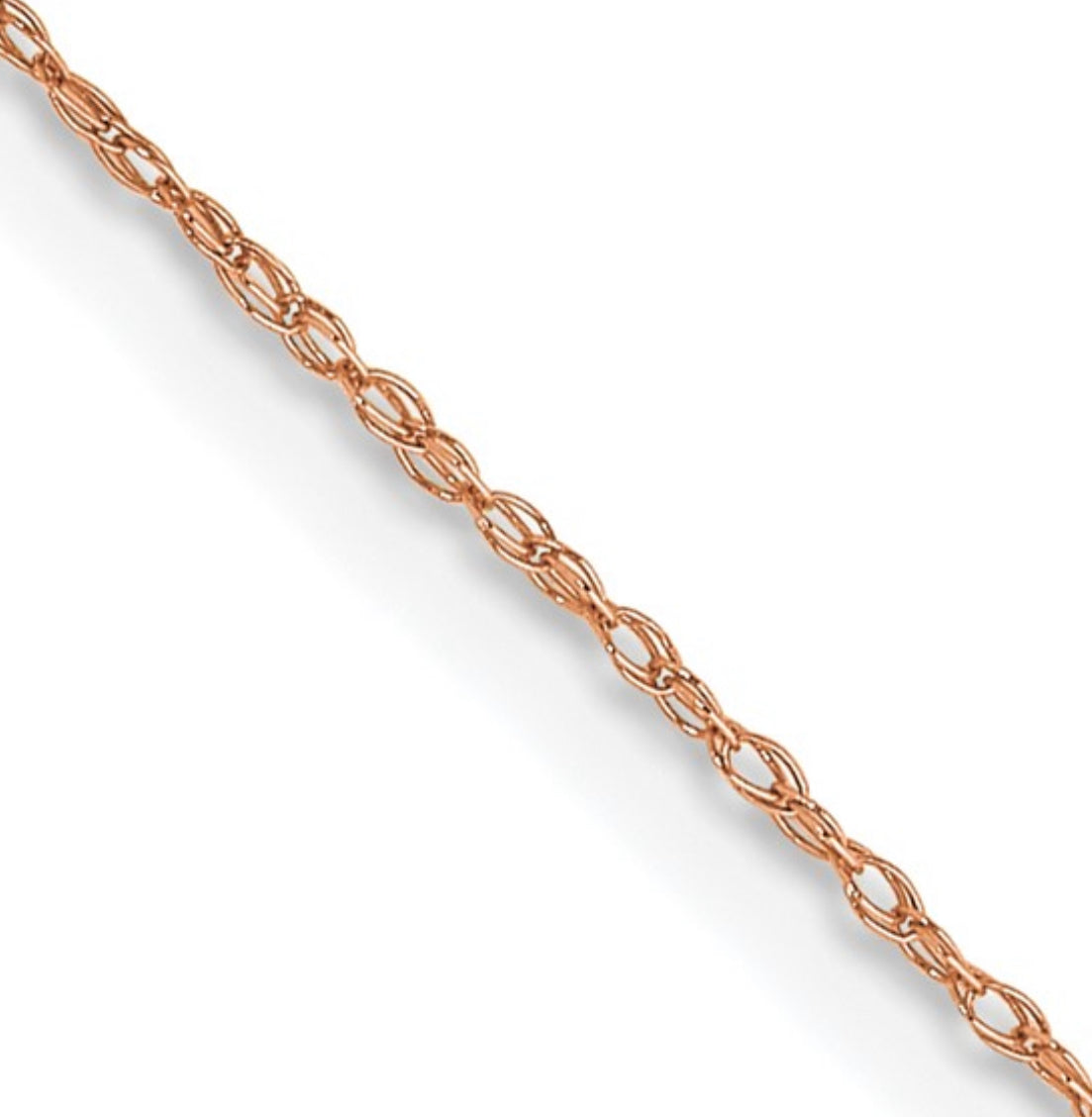 Cadena tipo cable cardada en oro rosa de 14 quilates con cierre de resorte - 1,65 mm - varias longitudes