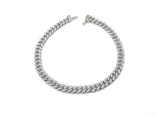 Brazalete de tenis con eslabones cubanos de Miami de oro blanco de 10 quilates y 2,00 quilates - 7,25"