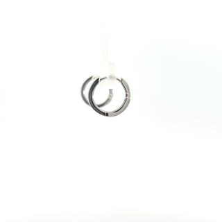 Pendiente tipo aro/huggie/con bisagras en oro blanco de 10 quilates con diamantes de 0,04 quilates