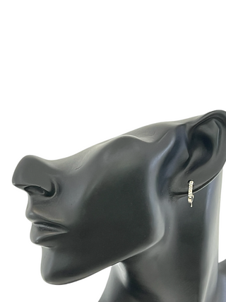 Pendientes de oro blanco de 10 quilates con circonita cúbica de 15 mm