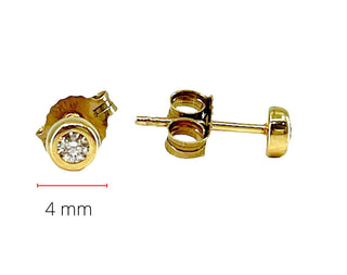 Aretes de diamantes canadienses de oro amarillo de 10 quilates de 0,113 quilates