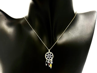 Collar de oro de 10 quilates en dos tonos con piedras multicolores y diamantes de 0,06 quilates, 18"