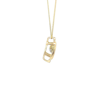 Colgante de oro amarillo de 10 quilates con diamantes de 0,05 quilates, 18"