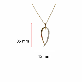 Collar de diamantes de 0,20 quilates en oro amarillo de 10 quilates, 18"