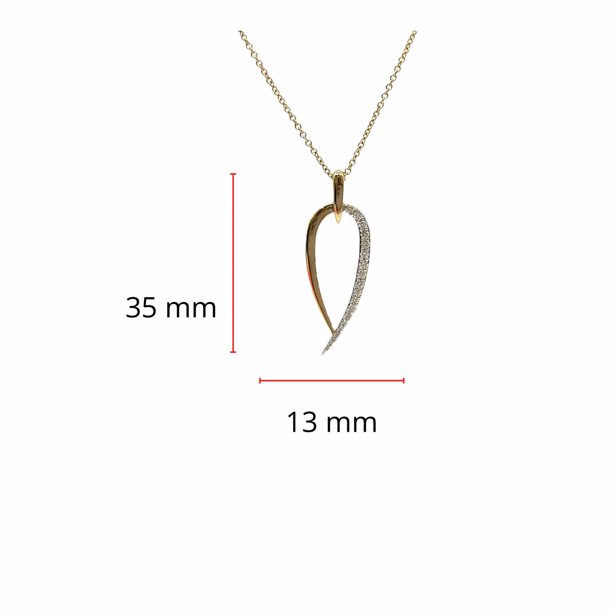 10K Yellow Gold 0.20cttw Diamond Necklace, 18&quot;