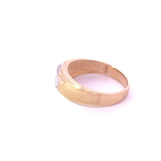 10K Yellow Gold 0.05cttw Diamond Gents Ring, size 10