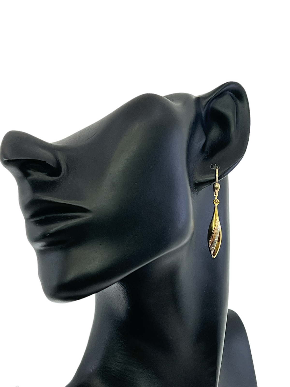 10K Tri Tone Gold 42mm Earrings