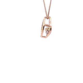 Collar de oro amarillo de 10 quilates con diamantes de 0,08 quilates, 18"