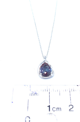 Created Alexandrite and Diamond Pendant