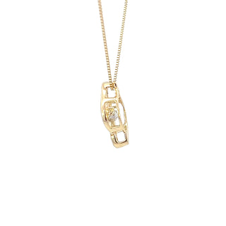 Colgante de oro amarillo de 10 quilates con diamantes de 0,06 quilates en total, 18"