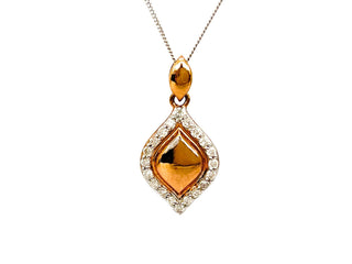Colgante de diamantes de 0,25 quilates en oro rosa de 10 quilates, 18"