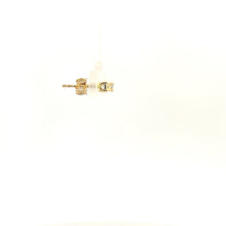 Pendientes solitarios de diamantes en engaste de ilusión de oro amarillo de 10 quilates, 0,04 quilates