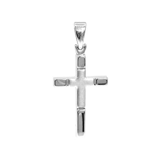 Dije de cruz de oro blanco de 10 quilates