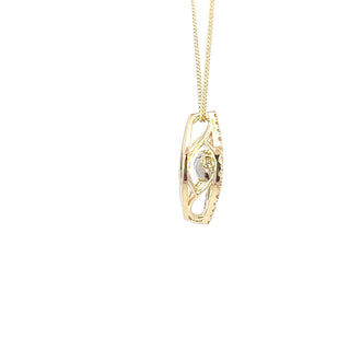 Colgante de oro amarillo de 10 quilates con diamantes de 0,22 quilates en total, 18"
