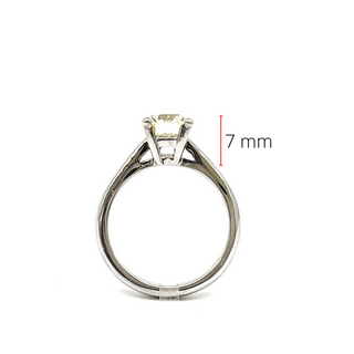 Anillo de compromiso con solitario de diamantes de 1,52 quilates en oro blanco de 14 quilates, talla 6,5