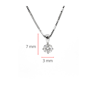 Colgante de diamante canadiense de talla redonda de 0,10 quilates en oro blanco de 14 quilates, 18"