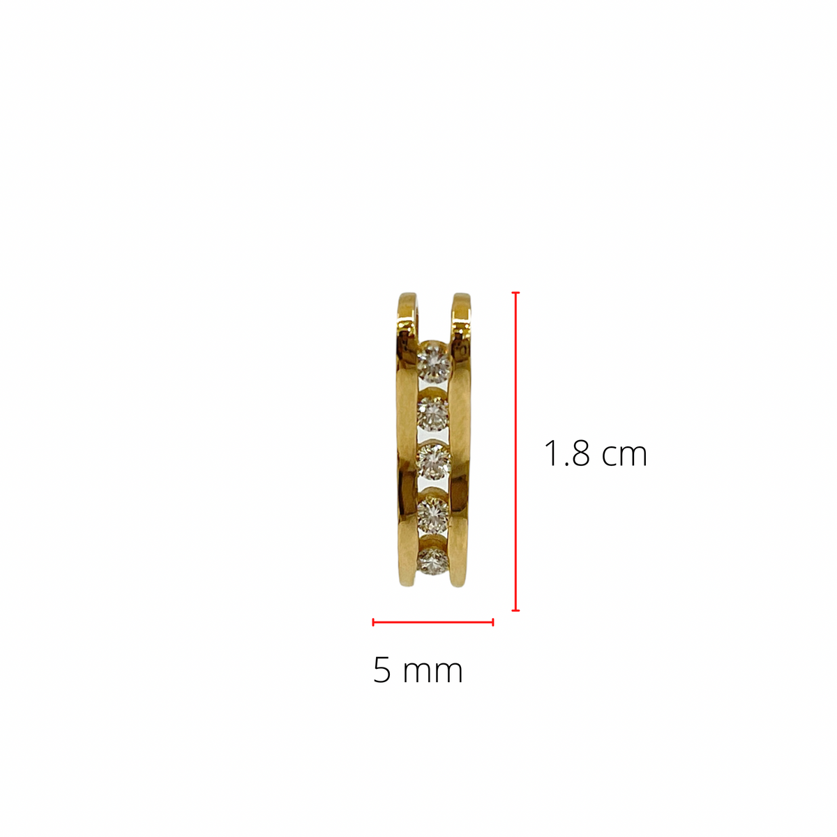 Colgante Della Falls con diamantes de 0,30 quilates en oro amarillo de 14 quilates, 5 mm x 20 mm