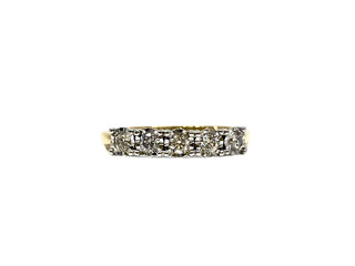 10K Yellow Gold Diamond 0.33cttw Illusion Setting Ring, Size 6.5