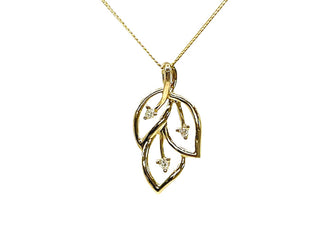 Collar de diamantes de 0,03 quilates en oro amarillo de 10 quilates, 18"