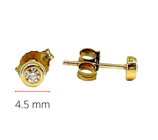 Aretes de diamantes canadienses en oro amarillo de 10 quilates
