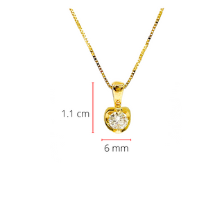 Colgante con solitario de diamante canadiense de 0,30 quilates en oro amarillo de 14 quilates, 18"