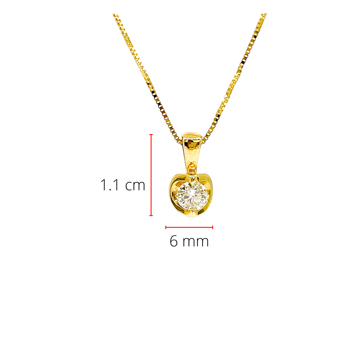 14K Yellow Gold 0.30cttw Canadian Diamond Solitaire Pendant, 18&quot;