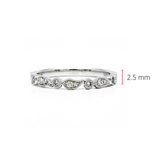 14K White Gold 0.13cttw Diamond Ring - Size 6.5