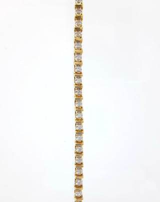 Brazalete de tenis con diamantes de 0,50 quilates en oro amarillo de 10 quilates, 7"