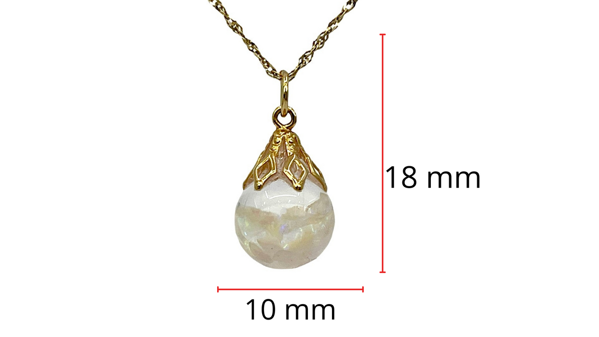 10/14K Yellow Gold Floating Opal Pendant, 18&quot;