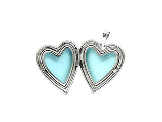 Medallón en forma de corazón de media filigrana de plata de ley 925 - 24 mm x 26 mm