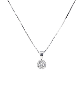 Colgante de diamantes de 0,19 quilates en oro blanco de 14 quilates, 18"
