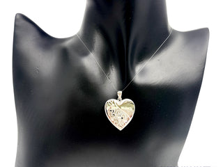 Medallón en forma de corazón de media filigrana de plata de ley 925 - 24 mm x 26 mm