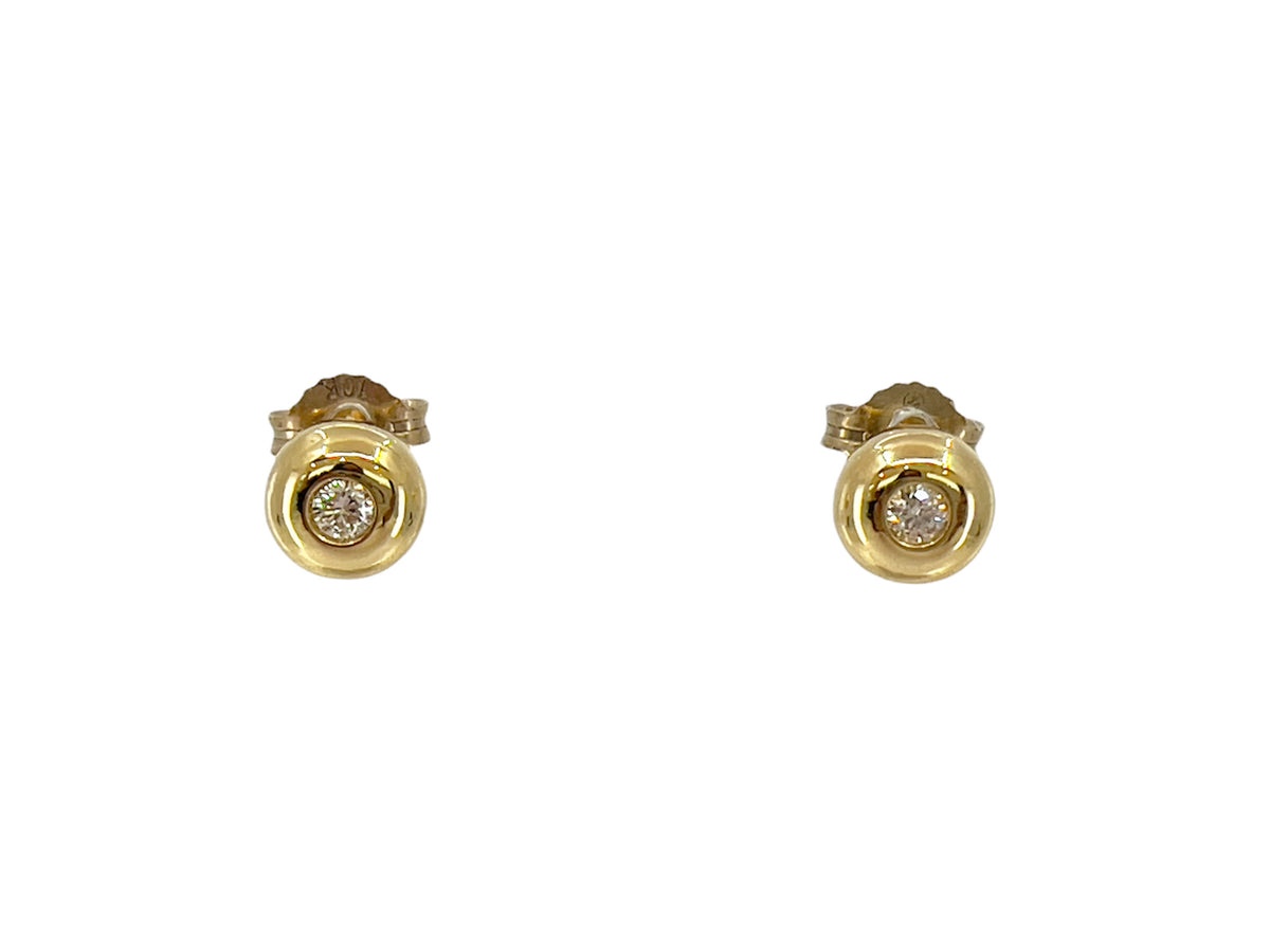 10K Yellow Gold 0.10cttw Diamond Stud Earrings