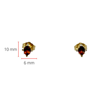 Aretes de oro amarillo de 10 quilates con citrino de 0,30 quilates y halo de diamantes de 0,04 quilates