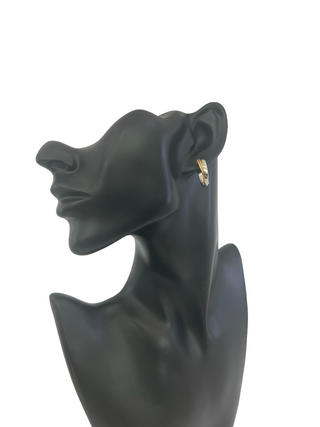 10K Two Tone Gold 24mm Earrings